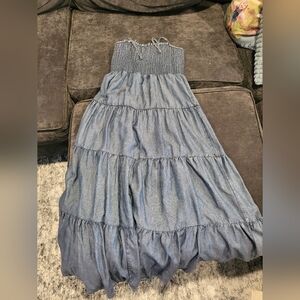 Women's Chambray Maxi Dress
